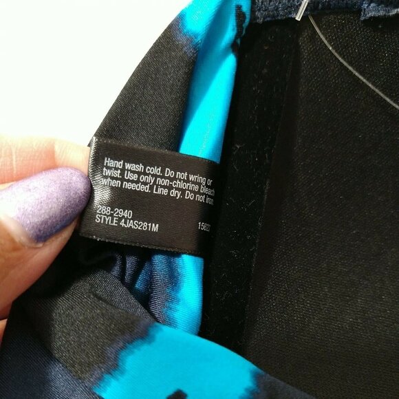 ANA A New Approach Bikini Swim Top Halter Bandeau Women Size 6 Blue Strapless - Picture 5 of 6